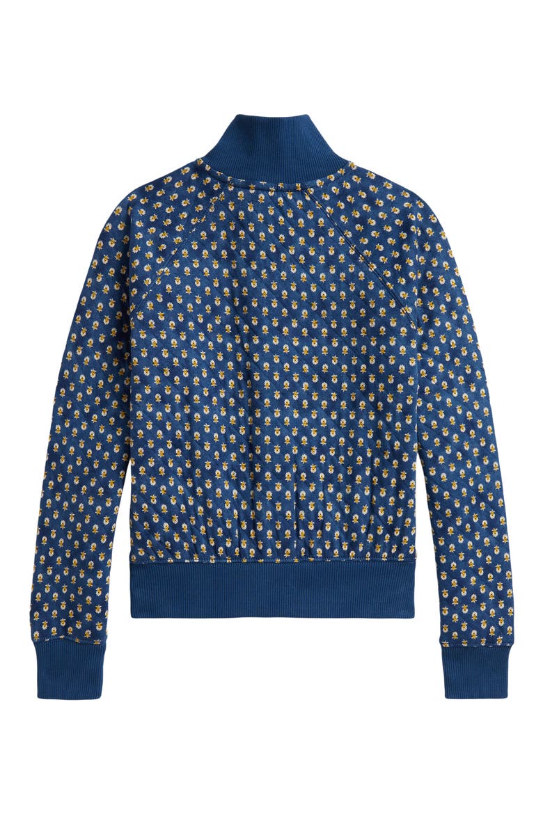 Kids' Quilted Jacquard Knit Zip Sweatshirt, Alternate, color, GREEN/BLUE