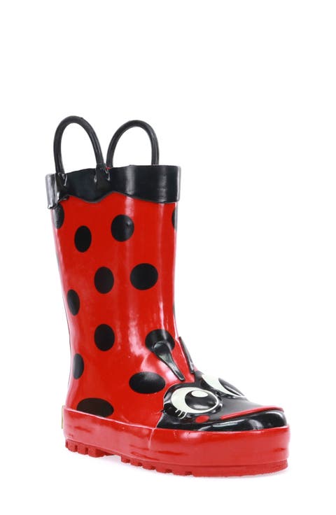 Ladybug Waterproof Rain Boot (Walker, Toddler, Little Kid & Big Kid)