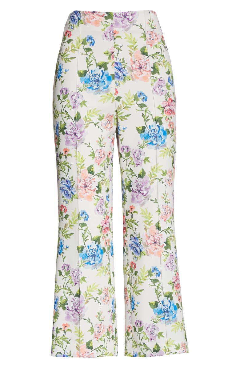 Alice + Olivia Lorinda Floral Crop Trousers, Alternate, color, 