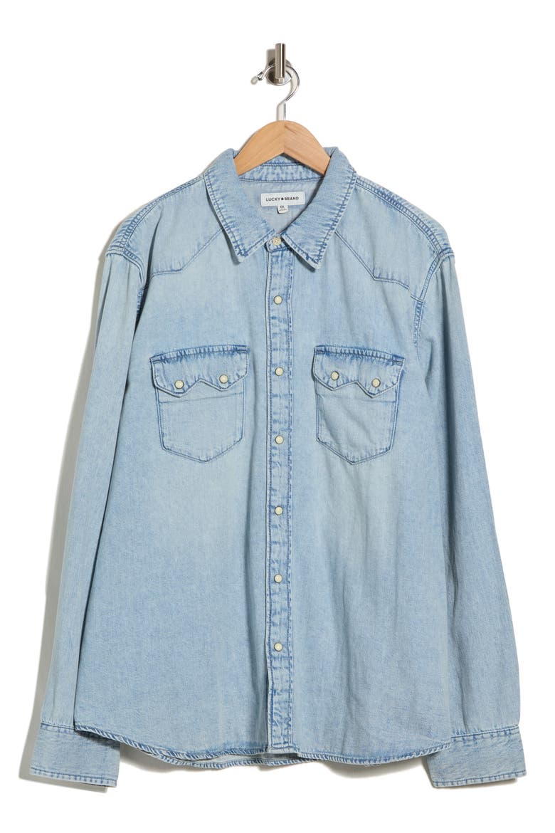 Sawtooth Western Denim Shirt, Main, color, BARKLEY