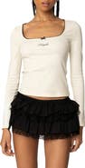 EDIKTED Fragile Square Neck Top
