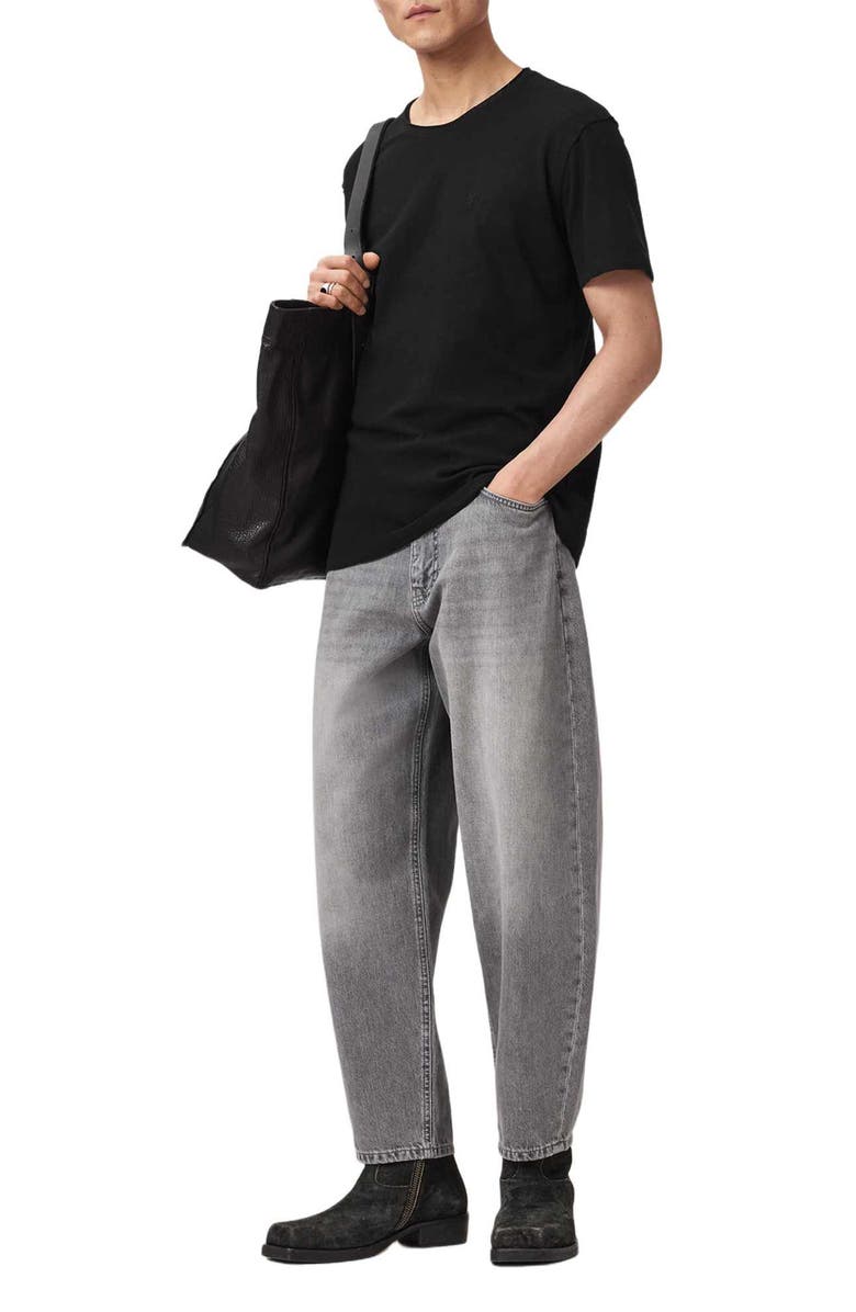 AllSaints Flax Short Sleeve T-shirt, Alternate, color, Jet Black