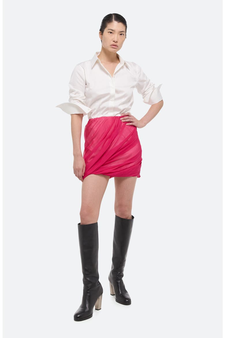 Bubble Silk Miniskirt, Alternate, color, FUCHSIA