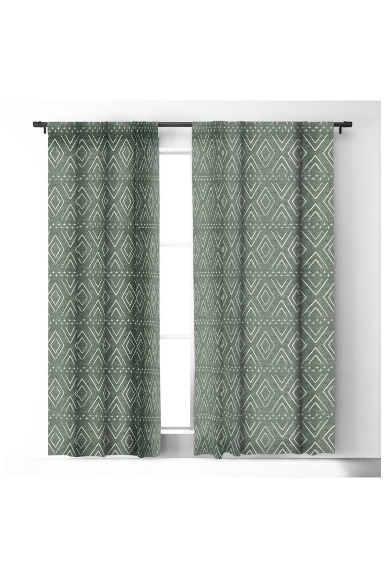 Little Arrow Design Co. Farmhouse Diamond Blackout Window Panel, Alternate, color, GREEN