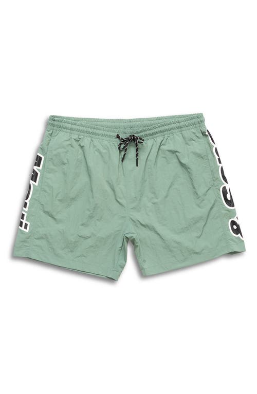 Maui And Sons Maui & Sons Billboard Nylon Swim Trunks In Lagoon