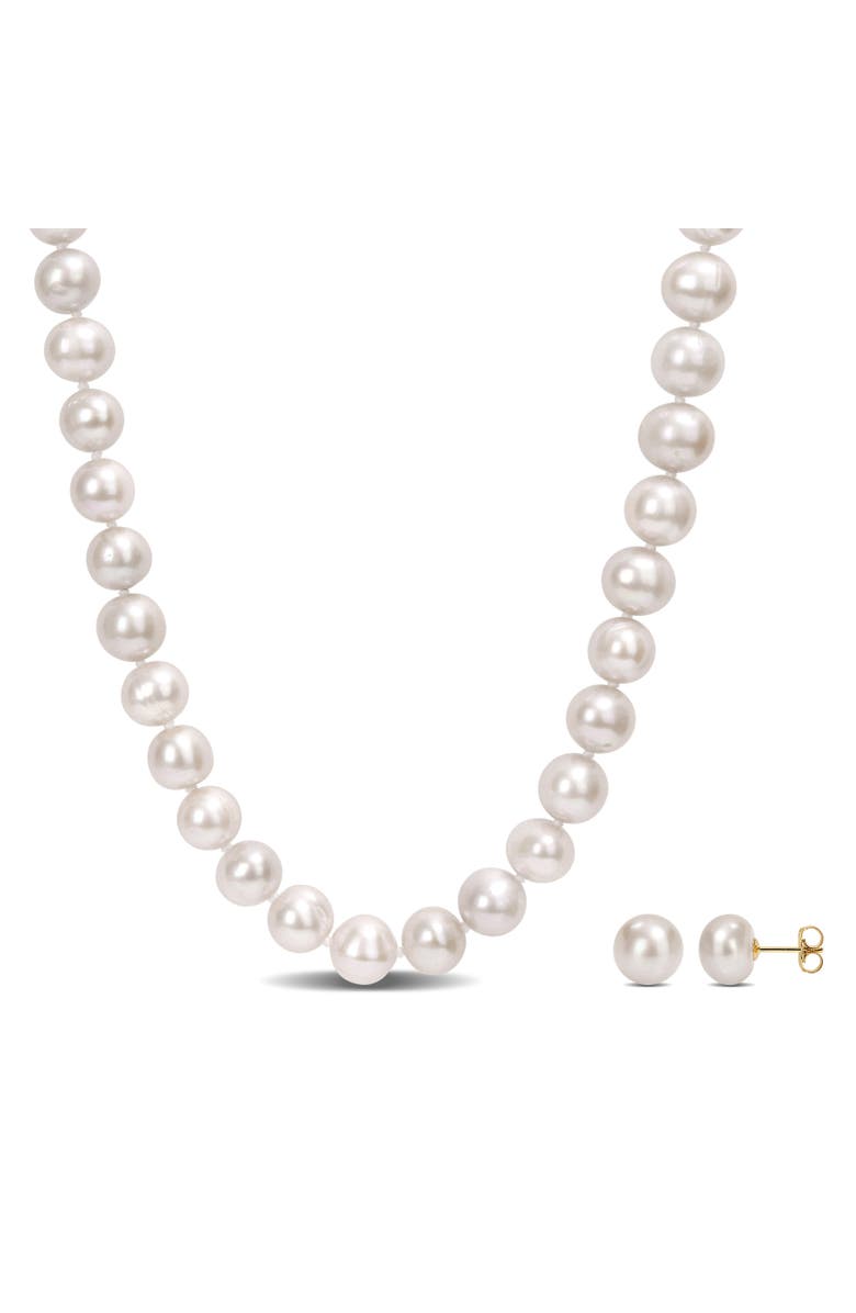 Julianna B. 2-Piece Set Cultured Pearl Necklace & Earrings 14k, Main, color, White Pearl
