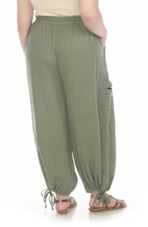Boho Me Cotton Parachute Pants In Olive