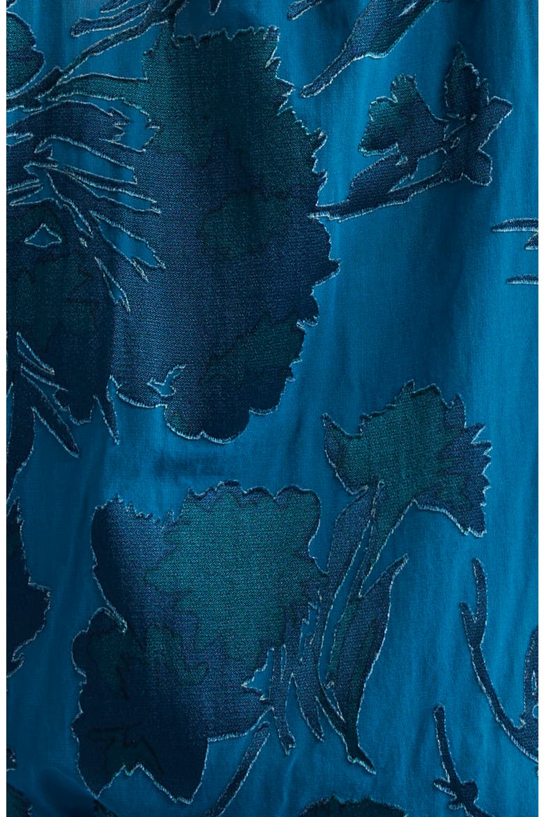 Keoni Floral Satin Burnout Top, Alternate, color, INK BLUE
