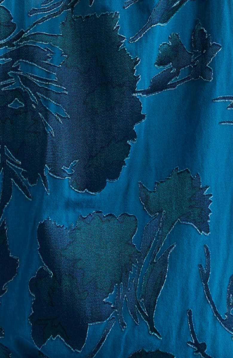 Cinq à Sept Keoni Floral Satin Burnout Top, Alternate, color, Ink Blue