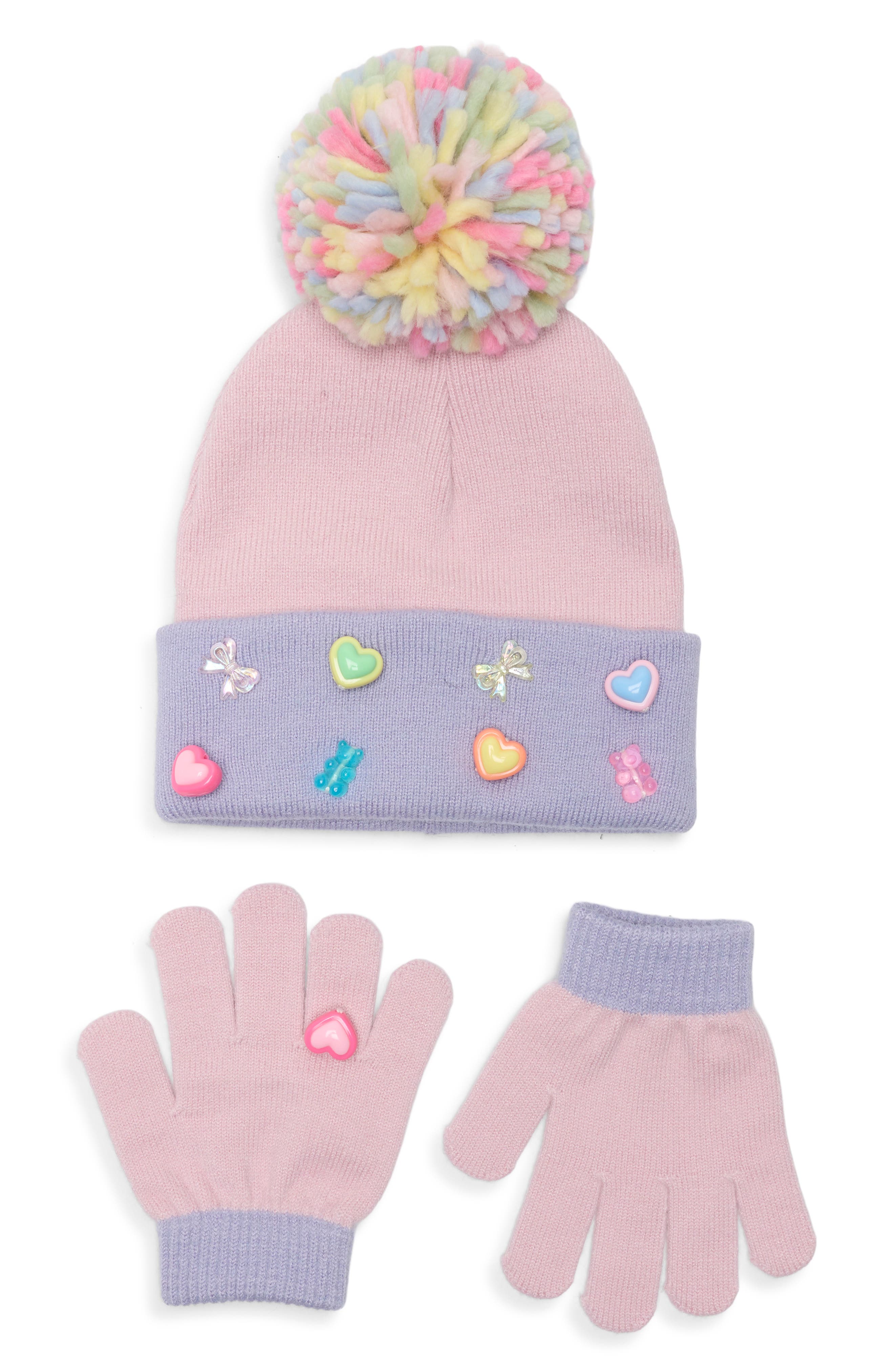 Kids' Mixed Beads Beanie & Gloves Set
