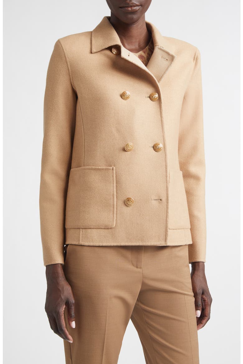 Double Breasted Wool & Cashmere Double Face Twill Coat, Main, color, CAMEL/ CARAMEL