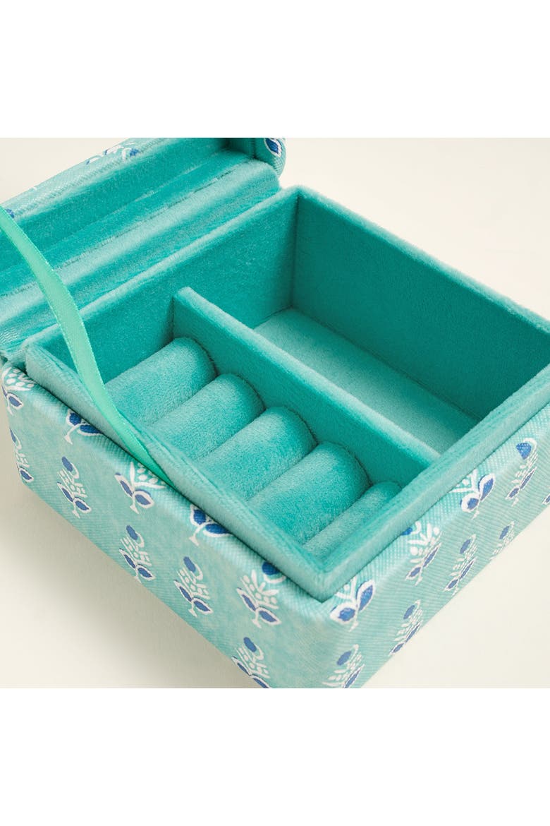 Meilin Jewelry Box 4" x 4" Artisan, Alternate, color, Turquoise