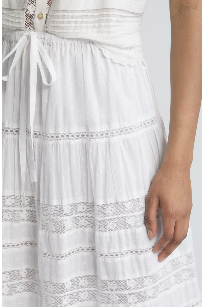 Donna Lace Tie Waist Maxi Skirt, Alternate, color, WHITE