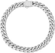 STEELTIME Men's Simulated Diamond Curb Link Bracelet