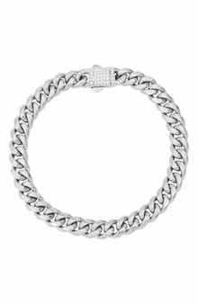 Men's Simulated Diamond Curb Link Bracelet
