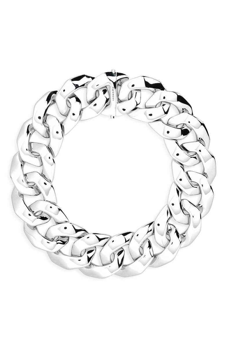 Givenchy Large Chain Link Necklace, Main, color, Silvery