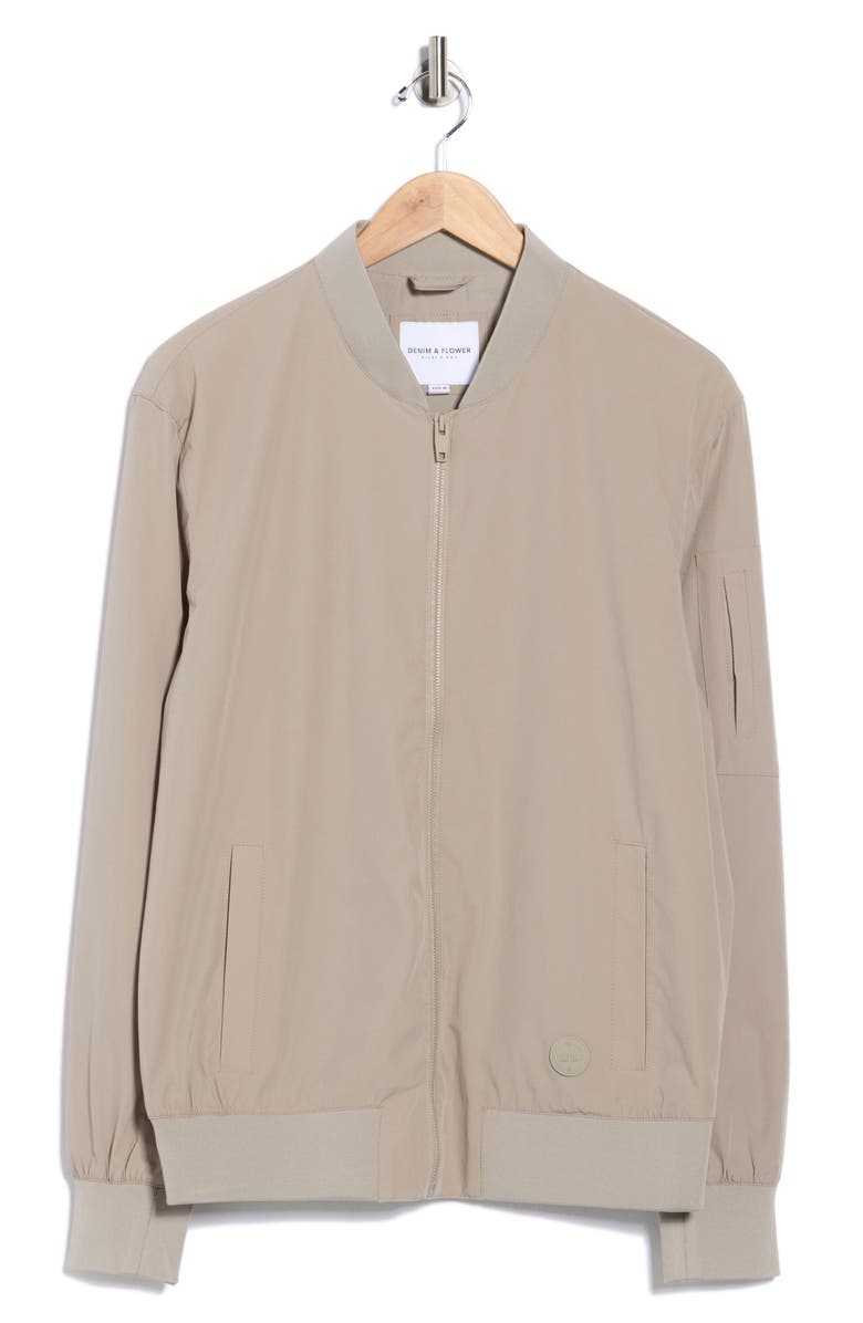 DENIM AND FLOWER Bomber Jacket, Main, color, Sand