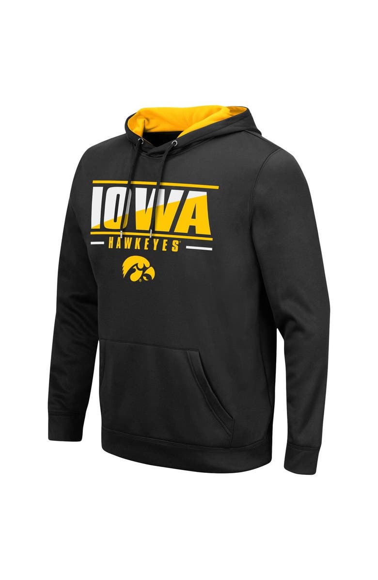 COLOSSEUM Men's Colosseum Black Iowa Hawkeyes Slash Stack 2.0 Pullover Hoodie, Alternate, color, Black