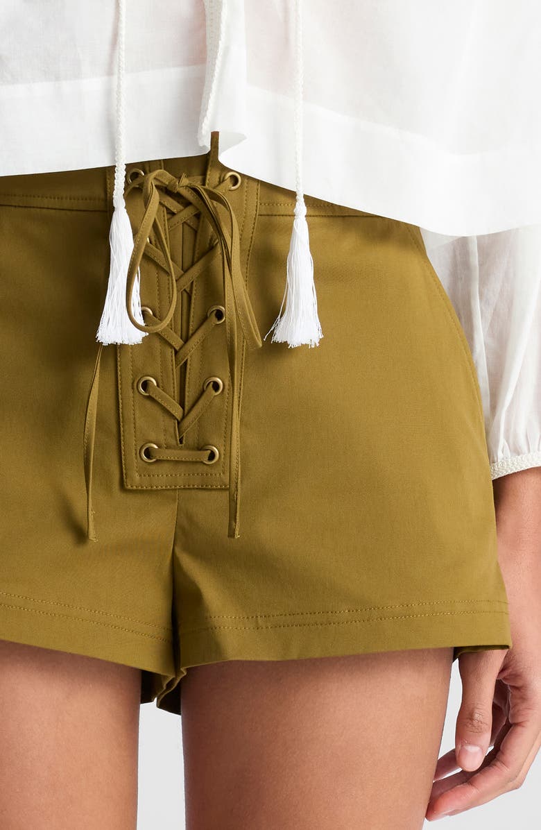 A.L.C. Leon Lace-Up Shorts, Alternate, color, Hazel