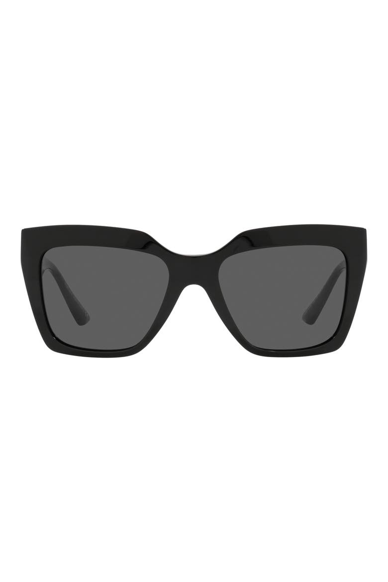 56mm Square Sunglasses, Main, color, BLACK