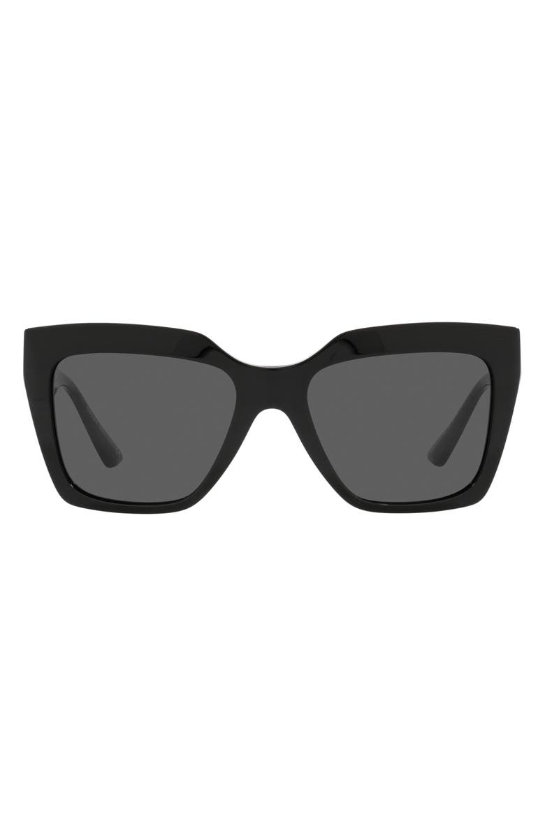 Versace 56mm Square Sunglasses, Main, color, Black