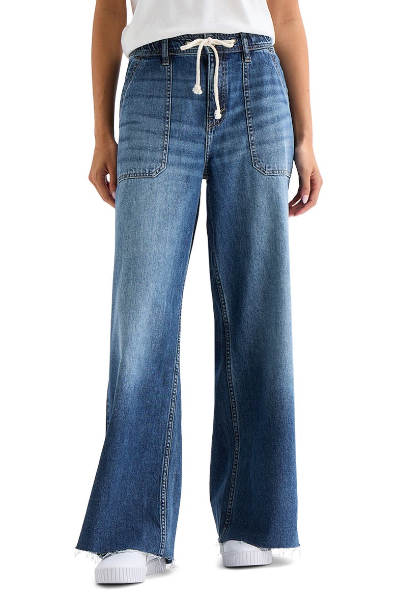 Wide Leg Drawstring Jeans, Main, color, SASSAFRAS - CUT