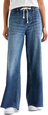 Lucky Brand Wide Leg Drawstring Jeans