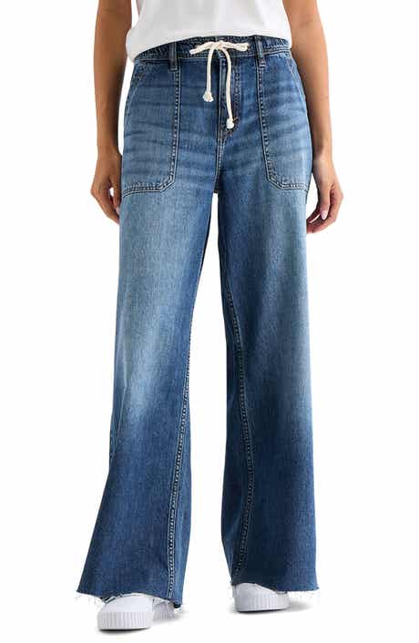 Lucky Brand Wide Leg Drawstring Jeans