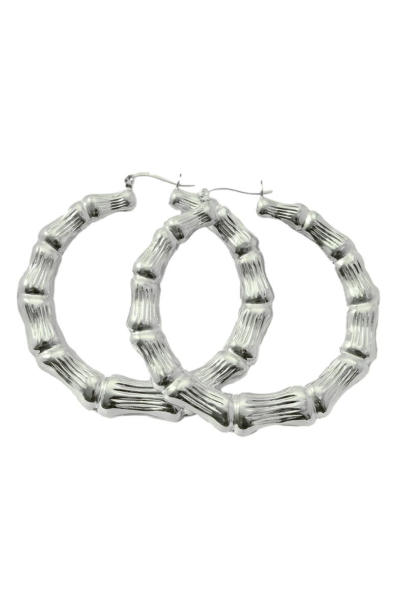 The M Jewelers The Bamboo Hoop Earrings, Main, color, Silver