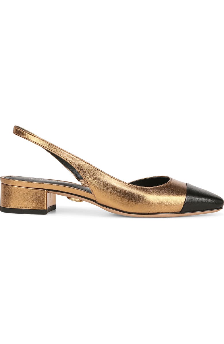 Veronica Beard Cecile Half d'Orsay Slingback Pump, Alternate, color, Dark Gold/ Black
