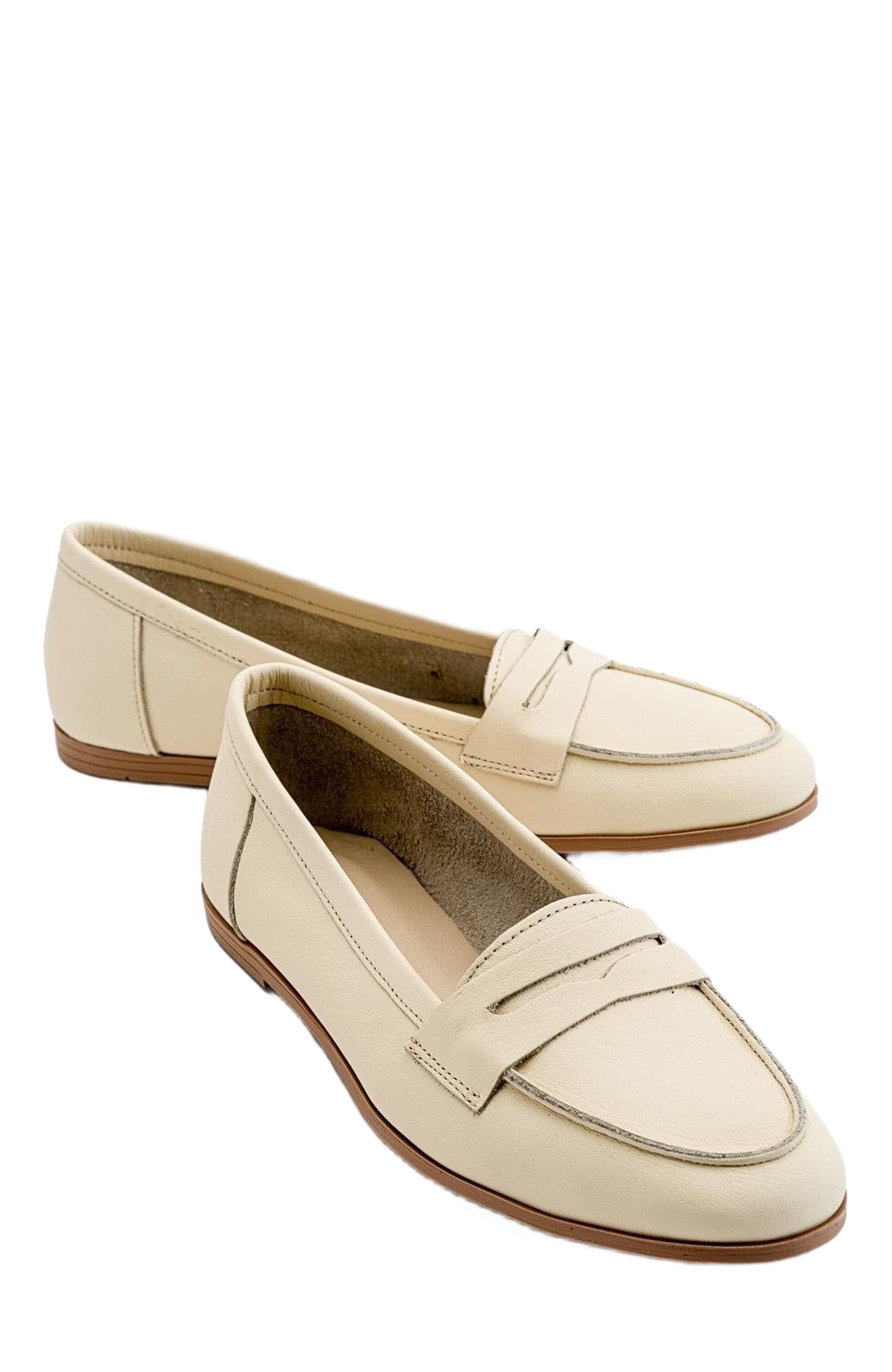 Dorothy Leather Loafer, Alternate, color, Light Beige Leather