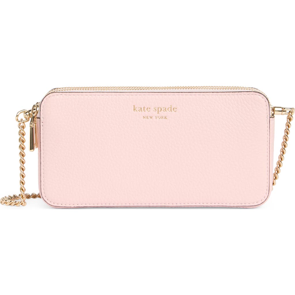 Kate Spade New York Taylor Pebbled Leather Double Zip Crossbody Bag In Pink