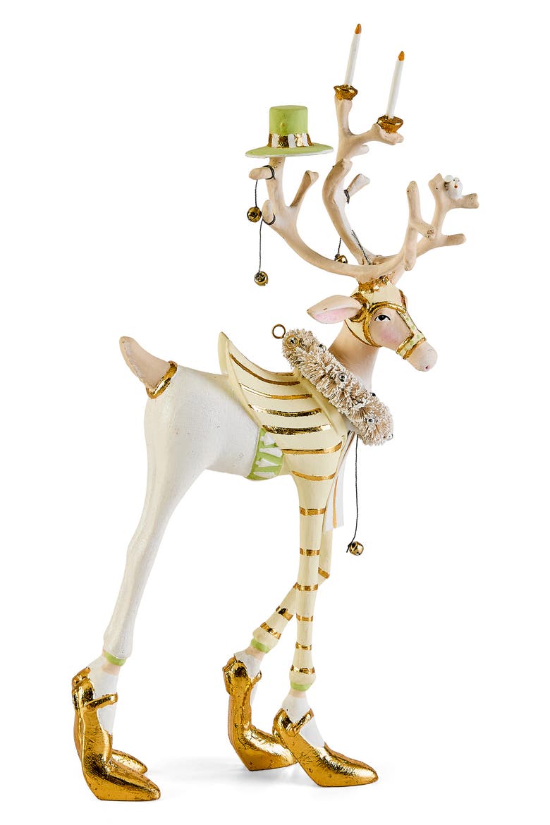 Patience Brewster Moonbeam Prancer Reindeer Ornament, Alternate, color, WHITE