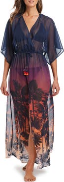 BLEU by Rod Beattie Topical Print Cover-Up Dress