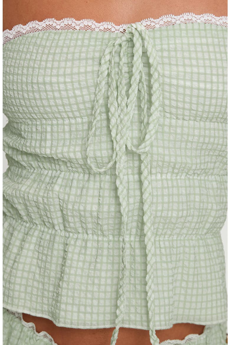 Short and Sweet Strapless Gingham Top, Alternate, color, MULTI