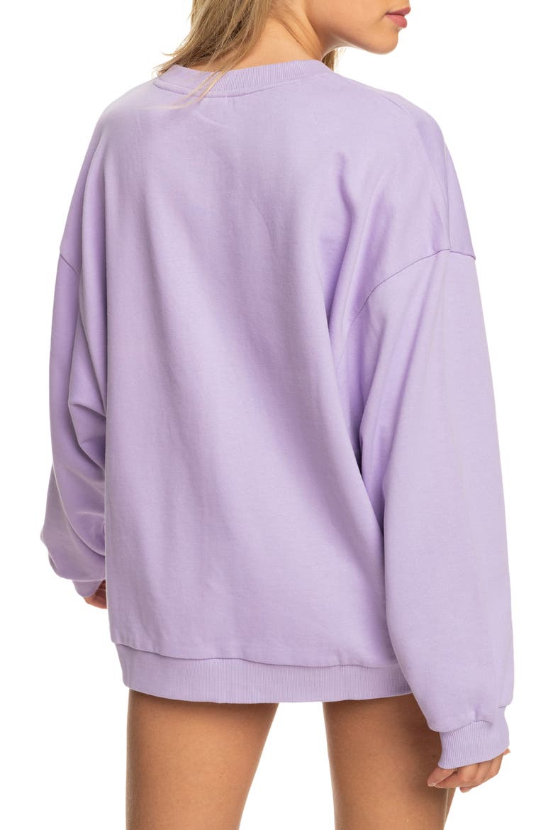 x Kate Bosworth Crewneck Organic Cotton Sweatshirt, Alternate, color, PURPLE ROSE