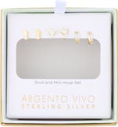 ARGENTO VIVO Set of 3 Cubic Zirconia Stud & Front/Back Earrings