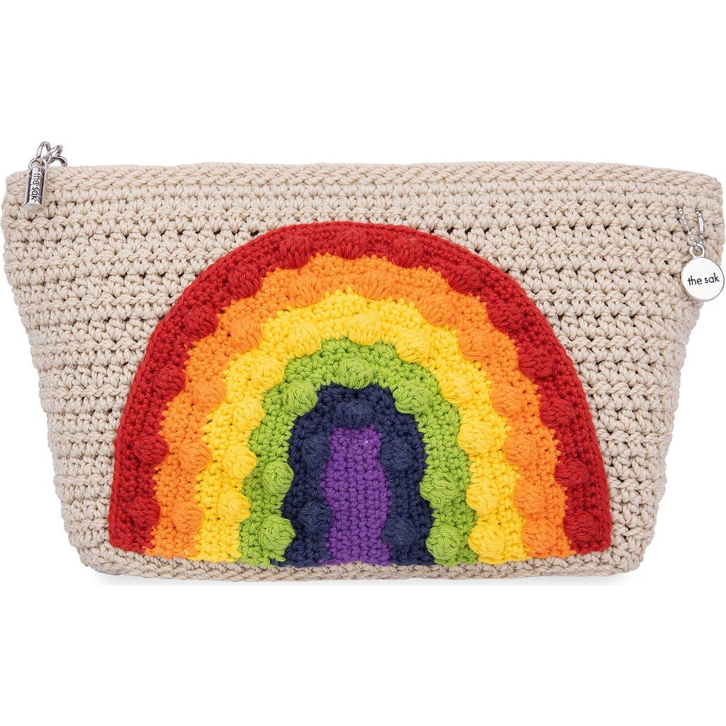 The Sak Essential Medium Pouch In Rainbow Ecru