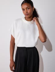 Whistles Seam Detail Funnel Neck Blouse