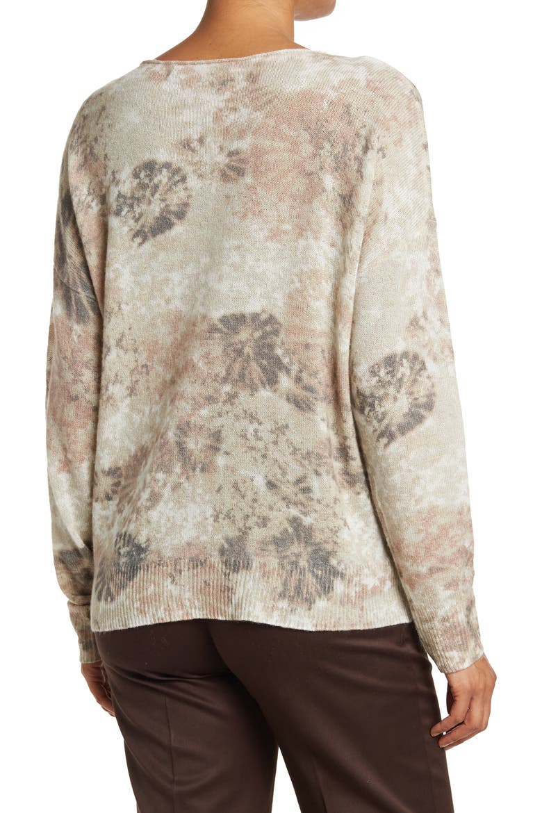 Haven Tie Dye Cashmere Pullover Sweater, Alternate, color, NOUGAT MULTI
