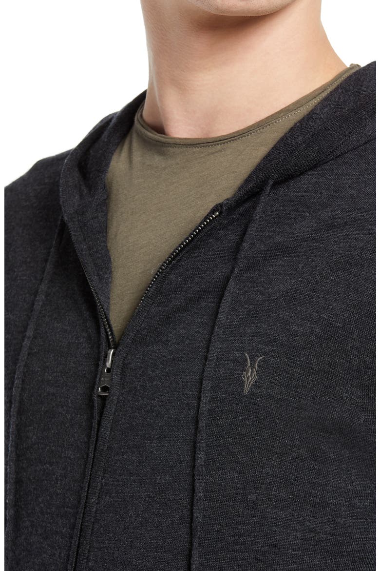 Mode Slim Fit Merino Wool Zip Hoodie, Alternate, color, CORAZON TAUPE MARL