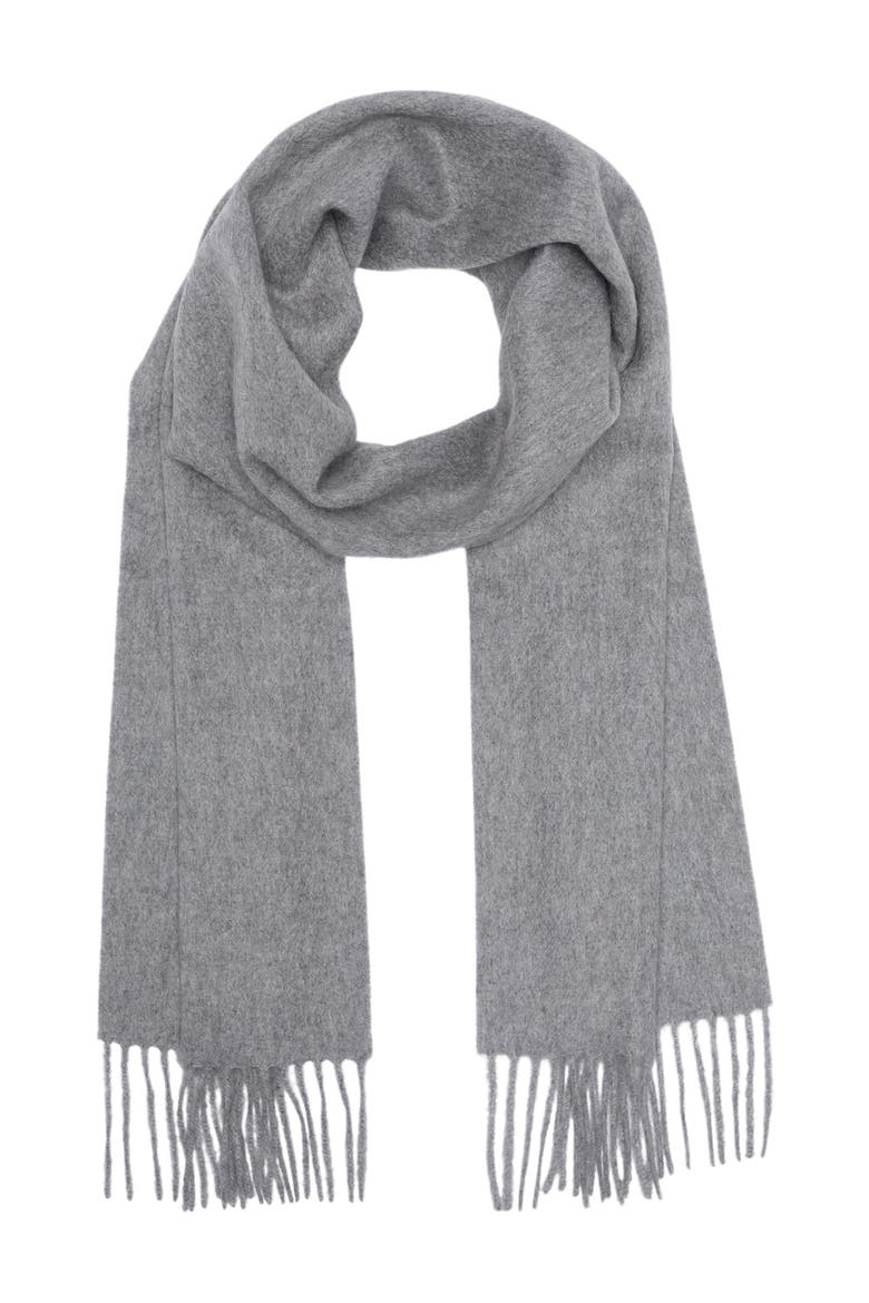 Solid Cashmere Fringe Trim Scarf, Main, color, 020GRY