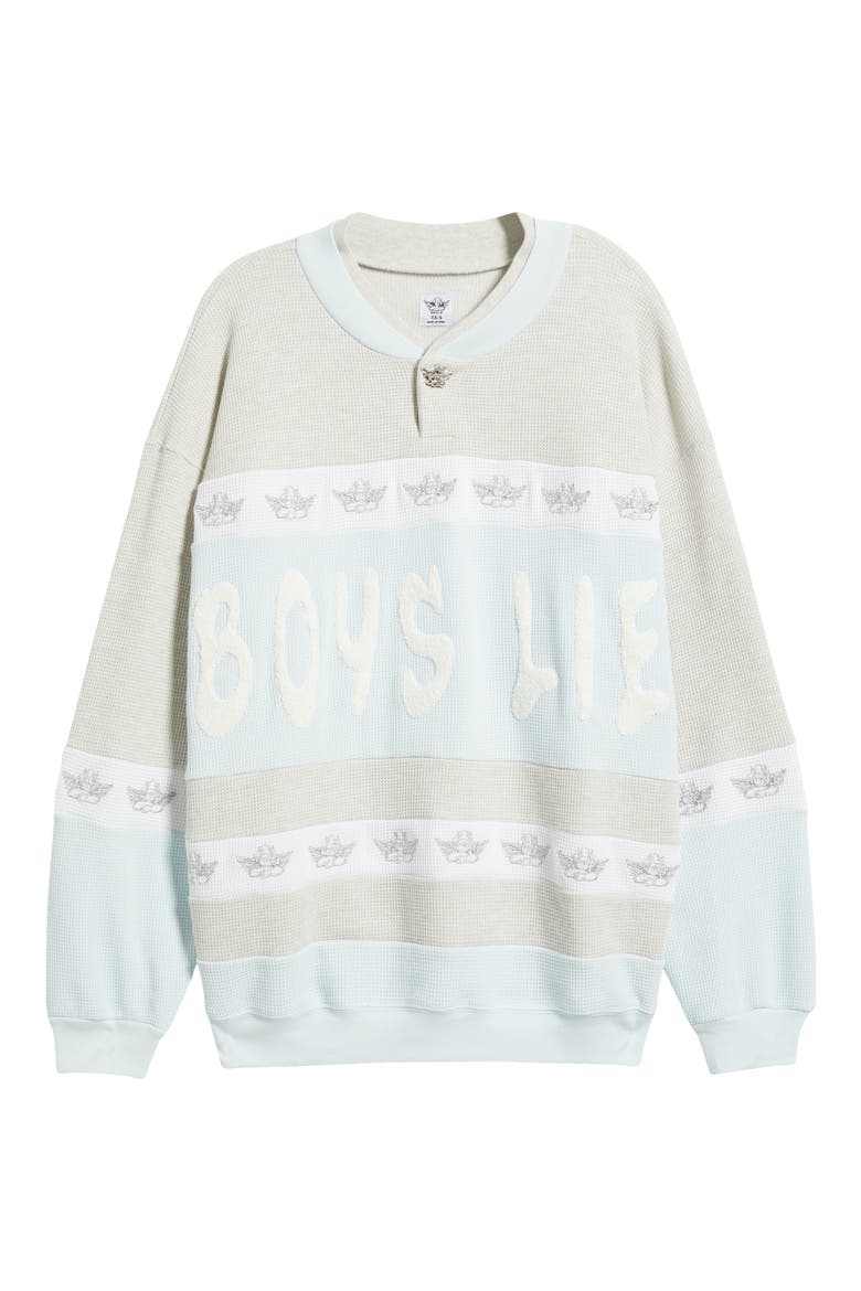Baby Blue Private School Rider Waffle Knit Sweatshirt, Alternate, color, BLUE