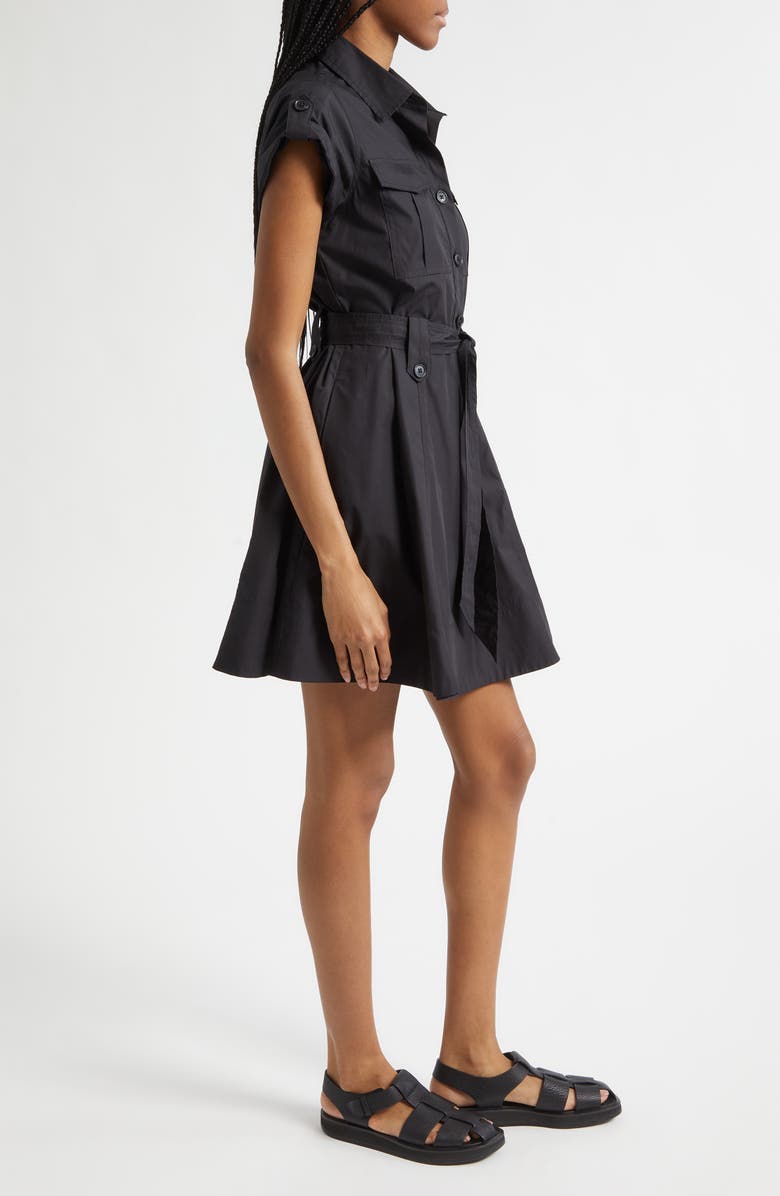Derek Lam 10 Crosby Azora Poplin Shirtdress, Alternate, color, Black