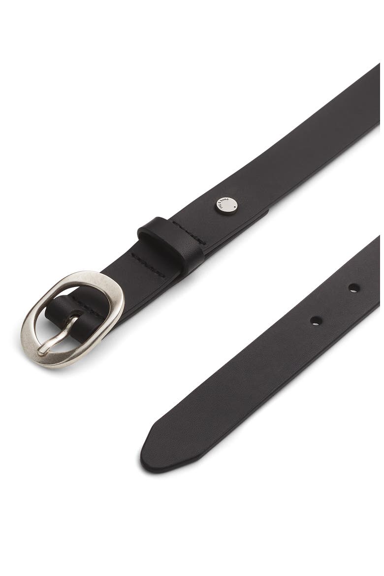 Vera Slim Leather Belt, Alternate, color, BLACK