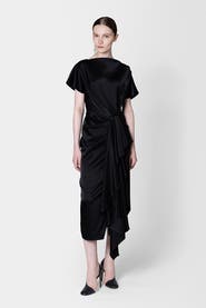Roksanda Satin Draped Zoa Midi Dress