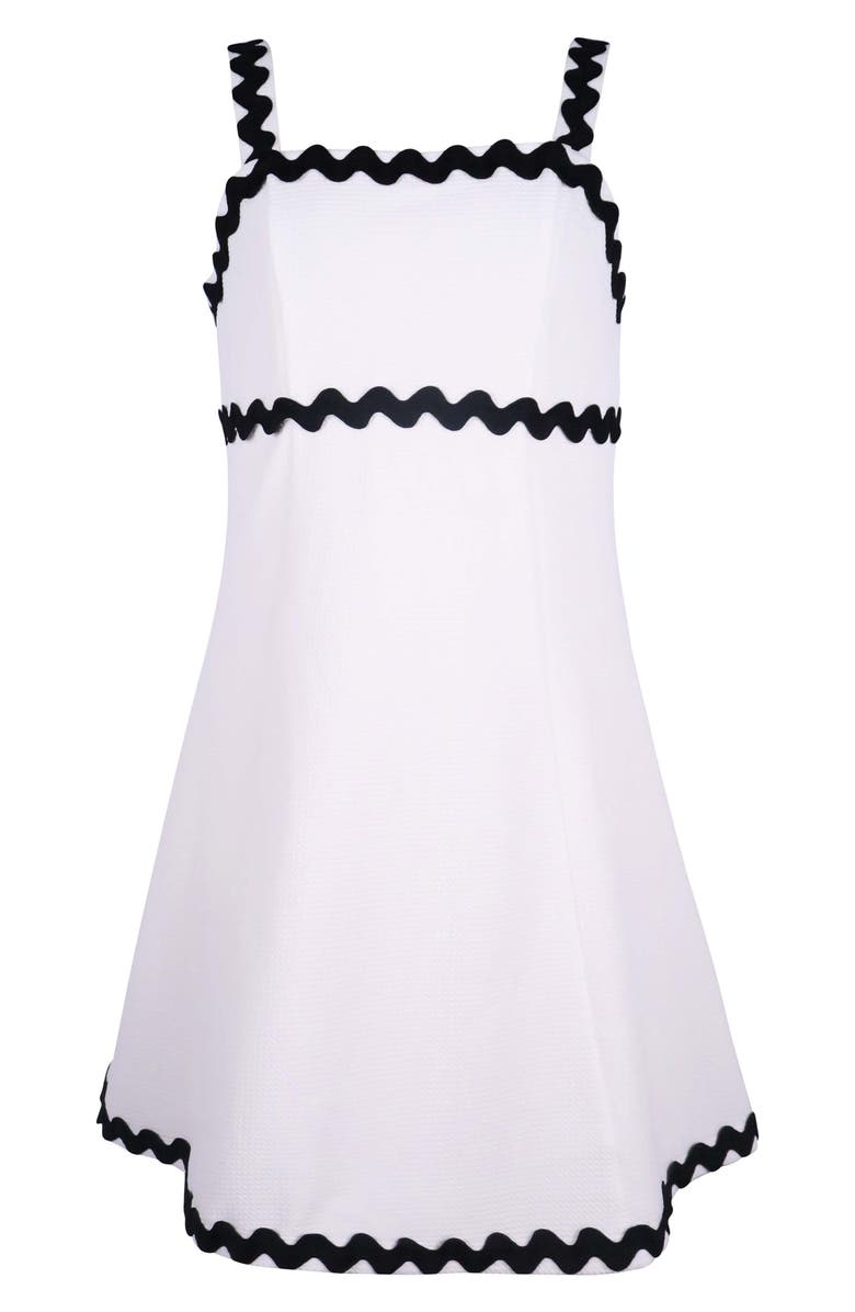 Zunie Kids' Rickrack Dress, Main, color, Ivory