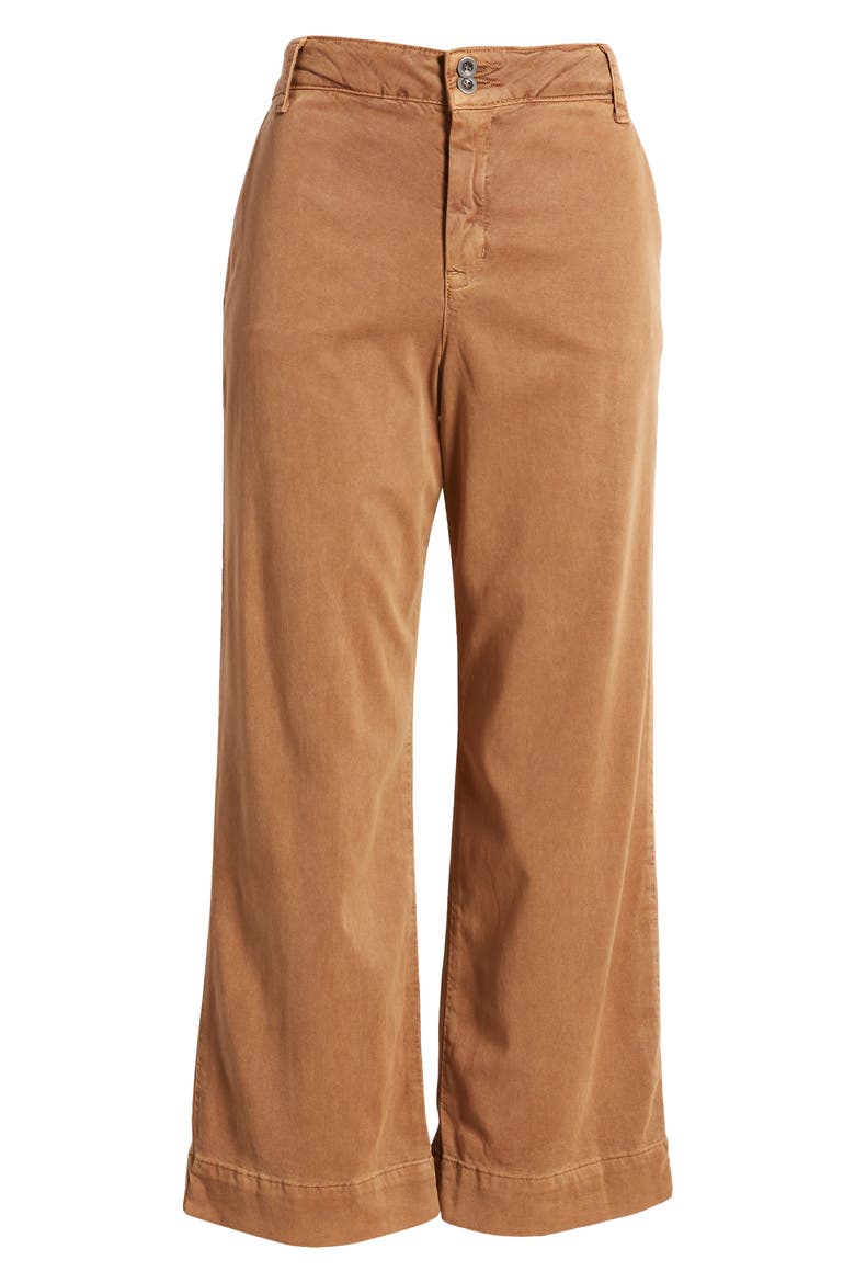 Saige Wide Leg Crop Pants, Alternate, color, WARM COPPER