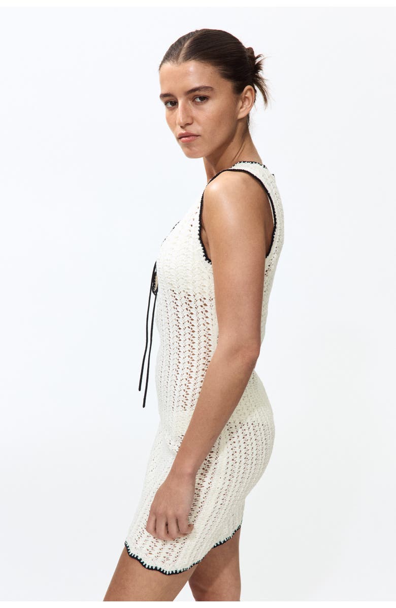 H&M Pointelle-knit beach dress, Alternate, color, White