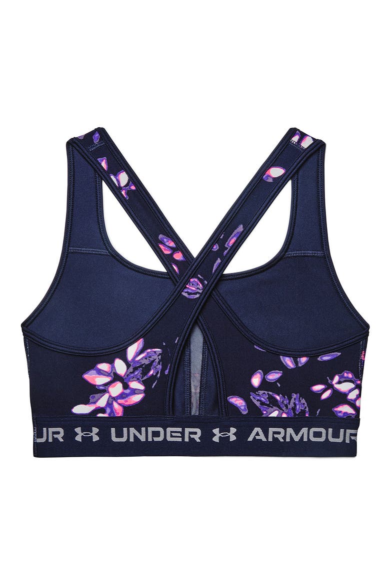 Print Cross Back Sports Bra, Alternate, color, MIDNIGHT NAVY